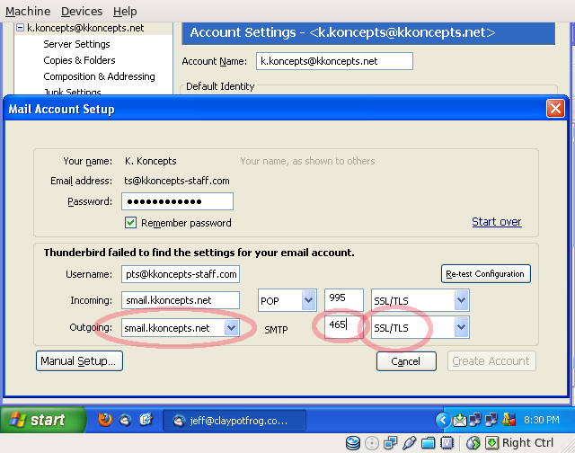 setting email thunderbird setting email thunderbird